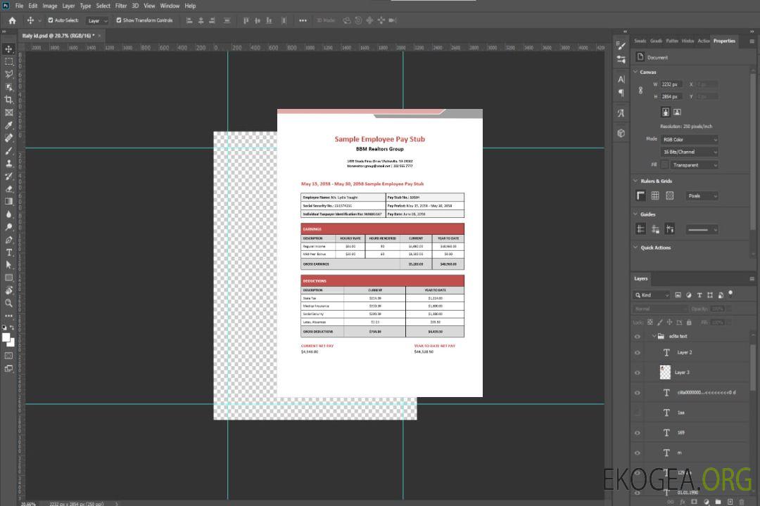 Bulletin de paie des employés du groupe d'agents immobiliers BBM aux formats PDF et Word template Bulletin de paie des employés du groupe d'agents immobiliers BBM aux formats PDF et Word template